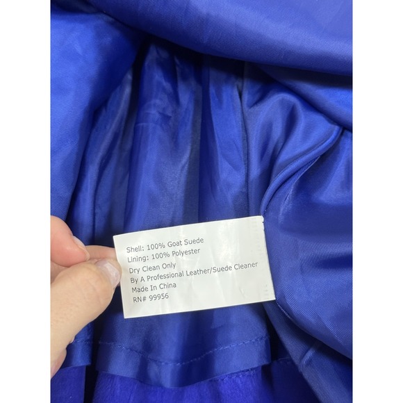 Shoshanna Dress Womens 12 Blue Suede Fit & Flare Sleeveless Lined Knee Length - Picture 6 of 8